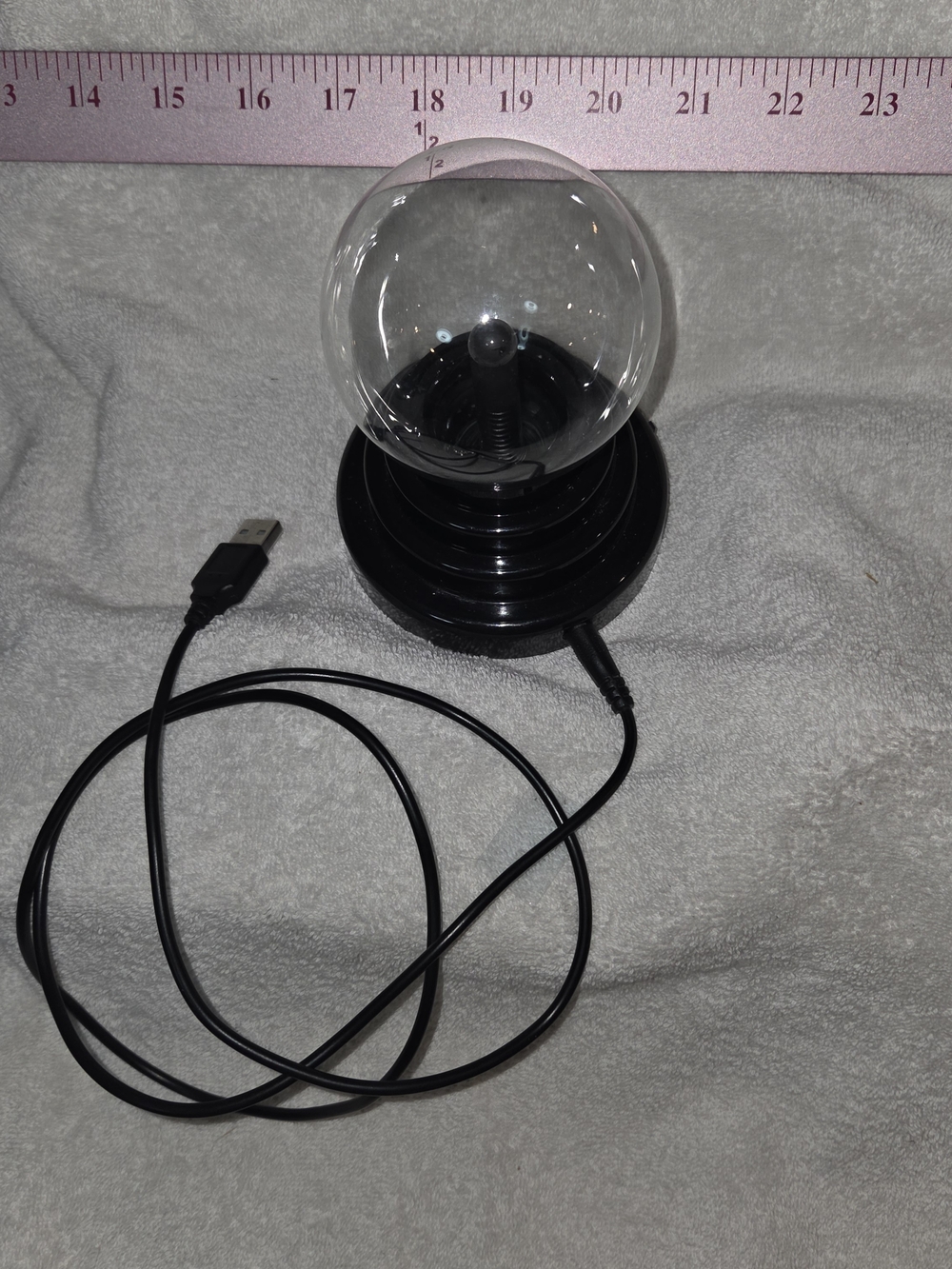 Black USB Plasma Ball Lamp - Decorative USB-Powered Light